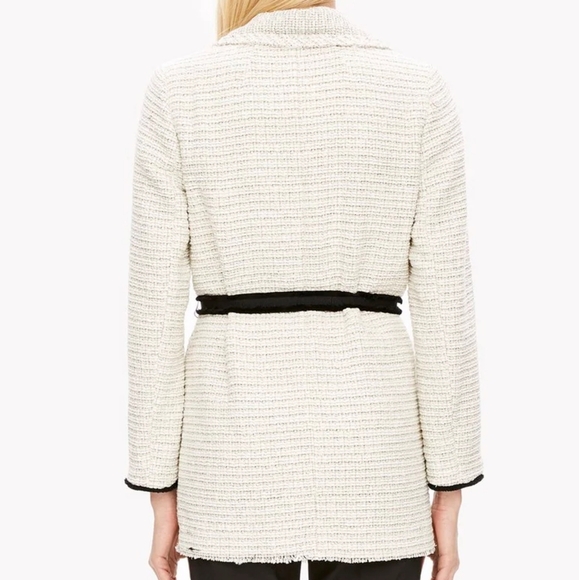 Theory Tweed Relaxed Open Front Pockets Belted Casual Women's Jacket Size XS. - Picture 4 of 15